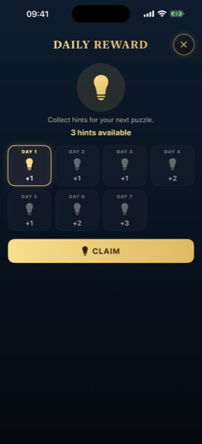 Diadoku daily reward screen